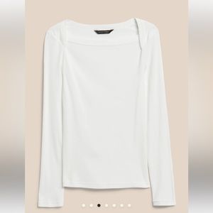 Banana Republic RIBBED BOAT-NECK T-SHIRT